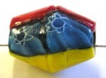 glaskraal 19x15mm rood/geel/blauw millifiory p.st