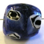 glaskraal 18x18mm blauw/blauw millifiory p.st