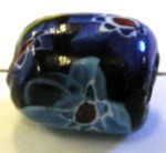 glaskraal 17x15mm zwart/blauw millifiory p.st