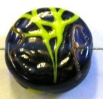 glaskraal plat 18x8mm blauw/goud/geel per st.