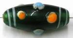 glaskraal ton bewerkt 31x14mm groen per stuk