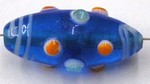 glaskraal ton bewerkt 31x14mm blauw per stuk