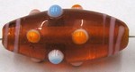 glaskraal ton bewerkt 31x14mm oranje per stuk