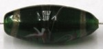 glaskraal ovaal 28x12mm groen bewerkt p.st.