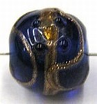 glaskraal rond12mm bewerkt blauw p.st