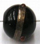 glaskraal rond12mm bewerkt zwart p.st