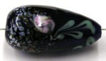 glaskr. druppel 29x15mm blauw bewerkt per st.
