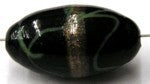 glaskraal ovaal 26x14mm zwart/goudband p.st