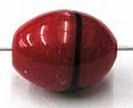 glaskraal ovaal 11x8mm rood/zwart 5st