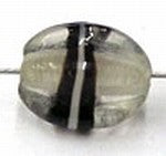 glaskraal ovaal 10x7mm tr. zwarte banden 5st