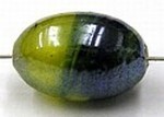glaskraal ovaal 13x9mm antraciet/groen 5st