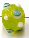 glaskraal pukkels 11mm geel aqua/witte ogen 5st