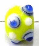 glaskraal pukkels 10mm geel bl/witte ogen 5st