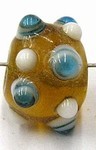 glaskraal pukkels 11mm zalm aqua/witte ogen 5st