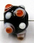 glaskraal pukkels 11mm zwart oranje/witte ogen 5st