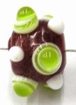 glaskraal pukkels 11mm  rood lime/witte ogen 5st