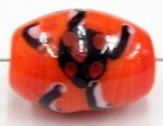 glaskraal 20x14mm oranje zw/wit  5.st