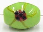 glaskraal 20x14mm groen zw/geel   5st