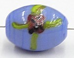 glaskraal 20x14mm blauw zwart/rood 5st