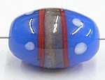 glaskraal 20x14mm blauw goudkl.band wit 5st