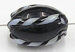 glaskraal 20x14mm zwart m,w/zw. strepen 5st