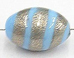 glaskraal ovaal 18x14mm turkoois goud gestr 5st