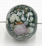 glaskraal 11mm rond tr. groen bewerkt 10st.