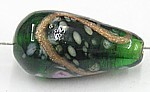 glaskraal 20x10mm druppel groen bewerkt 5st