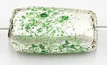 glaskr.22x12x8mm silverfoil groene spikkels 2st