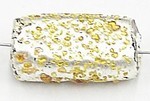 glaskr.22x12x8mm silverfoil gele spikkels p.st