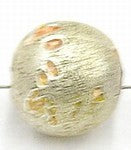 glaskraal rond 15mm silverfoil m. spikkels 8st