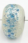 glaskr.  13x15mm silverfoil turkooise spikkel 2st