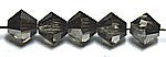 Facetkraal 4mm konisch black diamond chroom 50st.