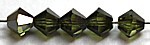 Facetkraal 4mm konisch olivine chroom 50st.