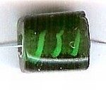 Glaskraal blokje 12x10mm transp groen 10st