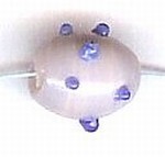 Glaskraal ovaal 11mm spikkels mauve/blauw 25st