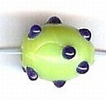 Glaskraal ovaal 11mm spikkels groen/blauw 25st