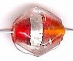 Glaskraal 11mm oranjerood silverfoil 25st