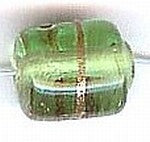 Glaskraal ton 10mm transp.groen/goud 25st