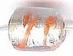 Glaskr ton 10mm transp/oranje silverfoil 25st