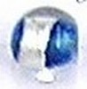 Glaskraal rond 9mm helblauw silverfoil 10st