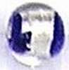 Glaskraal rond 9mm pruisisch blauw silverfoil 10st