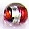 Glaskraal rond 9mm rood silverfoil 10st
