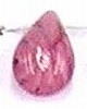 Glaskraal druppel ca. 15mm transp/rose 5st