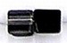 Glaskraal 5-6mm geslepen blokje transp/zwart ca25