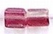 Glaskraal 5-6mm geslepen blokje transp/rose ca25
