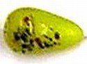 Glaskraal druppel 18mm geel met spikkels 5st