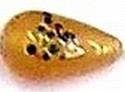 Glaskraal druppel 18mm zalm met spikkels 5st
