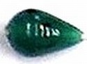 Glaskraal druppel 18mm d.groen met spikkels 5st