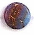 Glaskraal schijf 14mm mauve/blauw/goud 5st